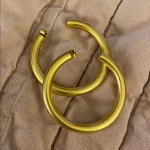 Madewell vintage gold color chunky hoops 2”